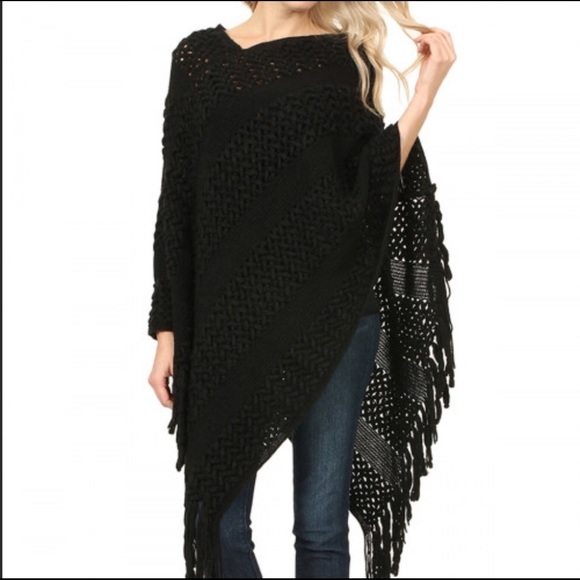 RIAH Fashion Jackets & Blazers - 🌟classic fringe poncho🌟